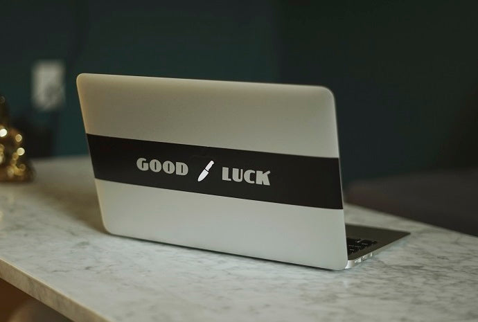 "GOOD / LUCK" MacBook Decal