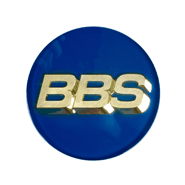 Genuine BBS RS / RM / RF 3D-Text Logo Cap Set (Blue/Gold)