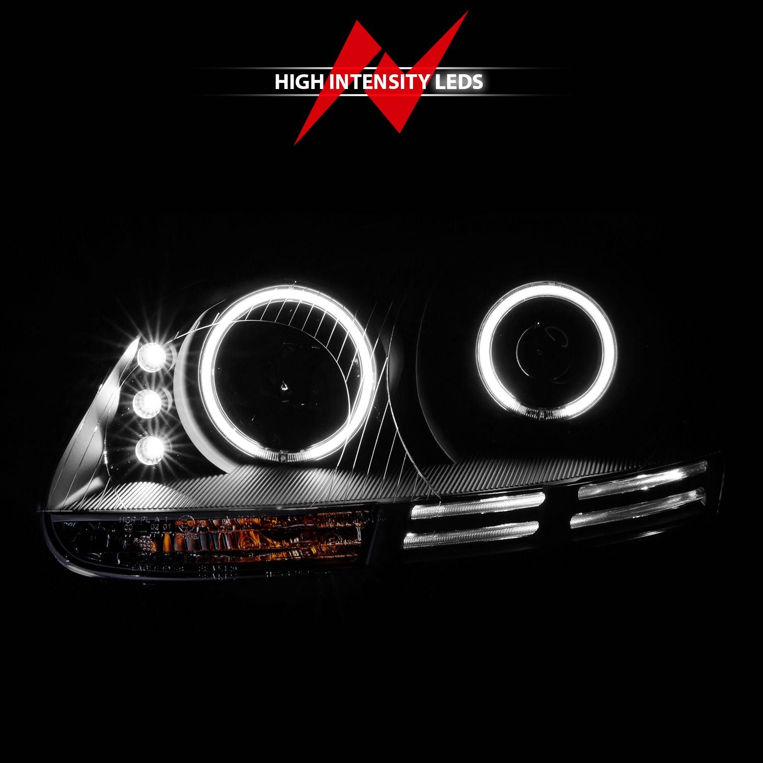 ANZO VW MK5 Jetta/GTI/Rabbit Projector Headlights w/ Halo – Black ...