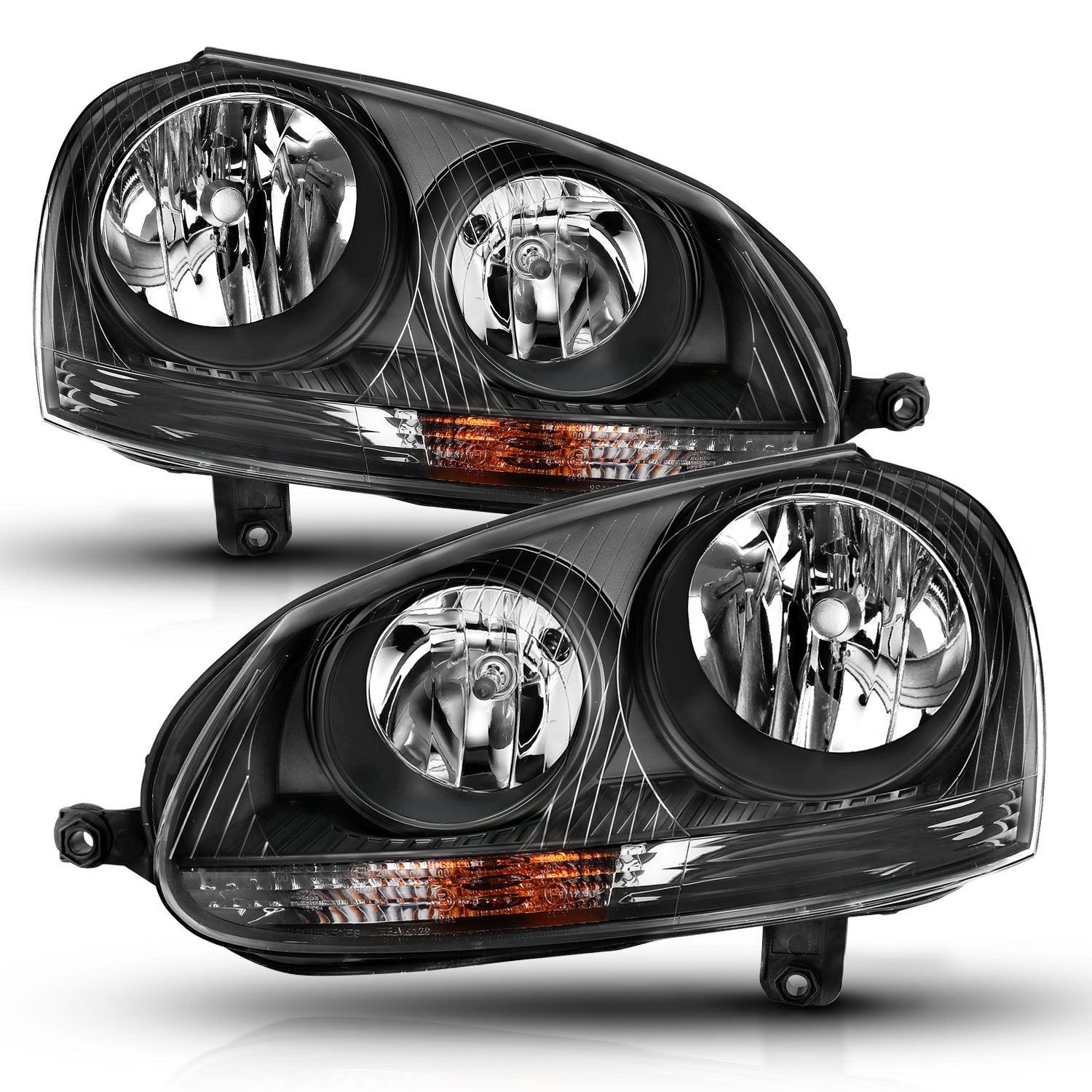 Speed Daddy Crystal Headlights For 2005-2010 VW Jetta / Rabbit – Chrome Housing, Halogen With Bulbs + Tool Set