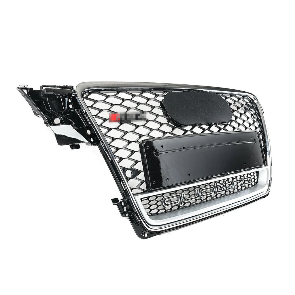 RS Style Grille for B8 A4/S4 (Pre-Facelift) - Black w/ Chrome Surround & Silver Quattro