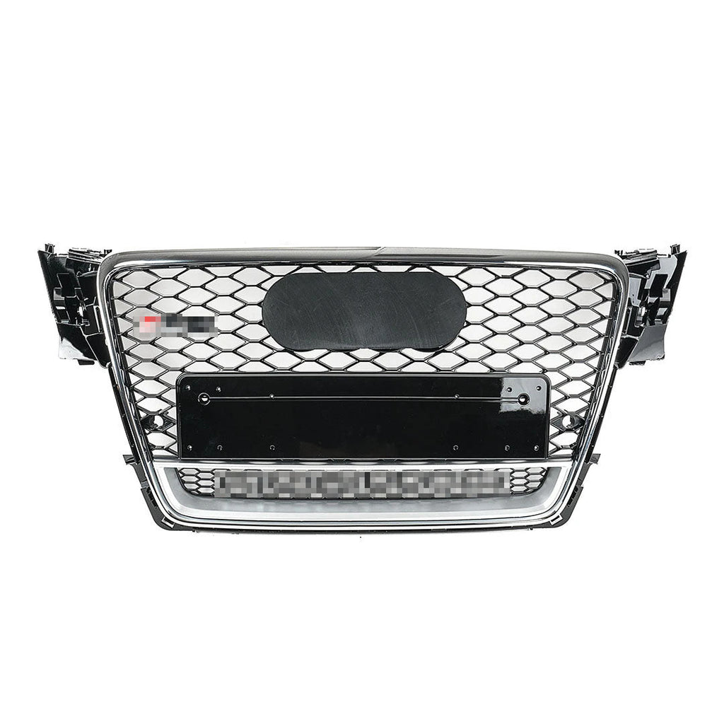 RS Style Grille for B8 A4/S4 (Pre-Facelift) - Black w/ Chrome Surround & Silver Quattro