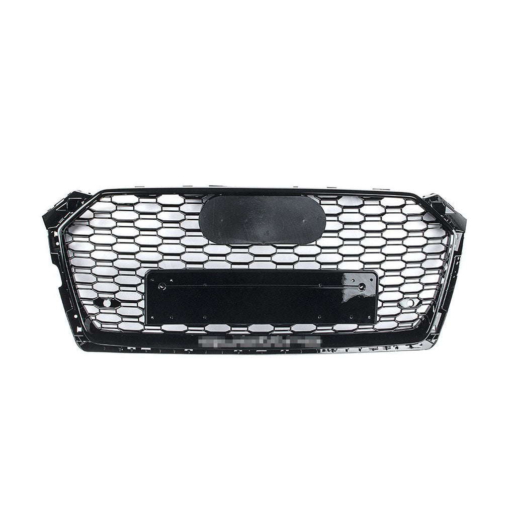 RS Style Grille - 8W A5/S5/RS5 Pre-Facelift - Black With Black Frame - Silver Quattro
