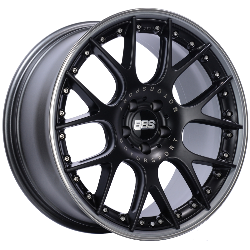 BBS CH-RII 20x9.5 5x112 ET25 Satin Black Center Platinum Lip SS