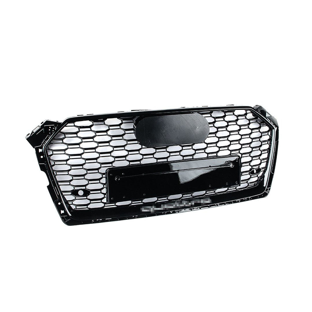 RS Style Grille - 8W A5/S5/RS5 Pre-Facelift - Black With Black Frame - Silver Quattro