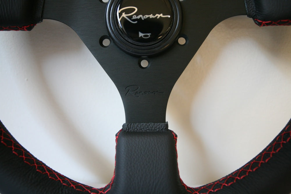 Renown Clubsport Rosso Steering Wheel - Red Stitching