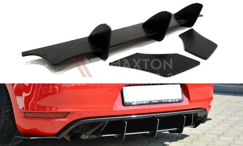 Maxton Design MK6 GTI Rear Diffuser & Rear Side Splitters – Black ...