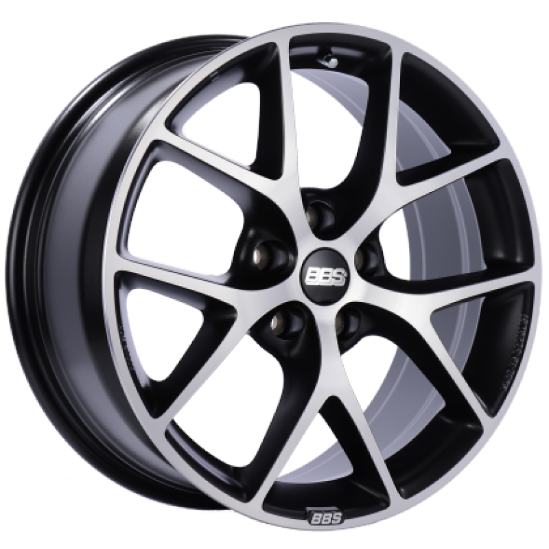 BBS SR 17x7.5 5x100 ET37 Satin Black Diamond Cut Face Wheel -70mm