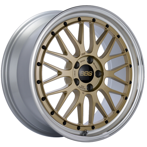 BBS LM 19x8.5 5x112 ET48 Gold Center Diamond Cut Lip Wheel -82mm