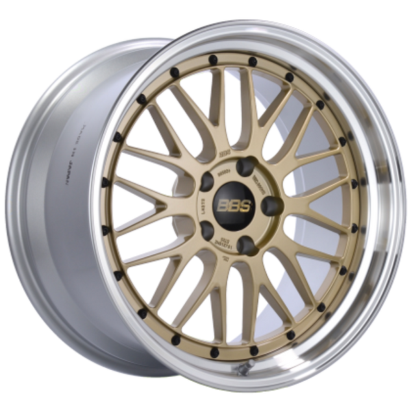 BBS LM 19x11 5x130 ET63 / 71.6 CB Gold Center Diamond Cut Lip