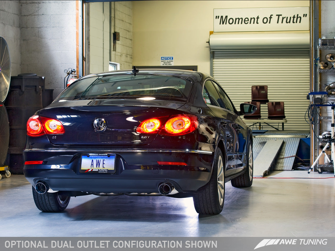 AWE Touring Edition Exhaust for VW CC 2.0T - Dual Outlet - Diamond Bla ...