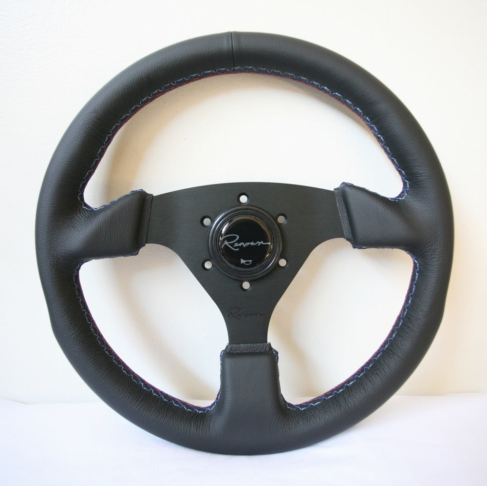 Renown Clubsport Motorsport Steering Wheel - Tricolor Stitching