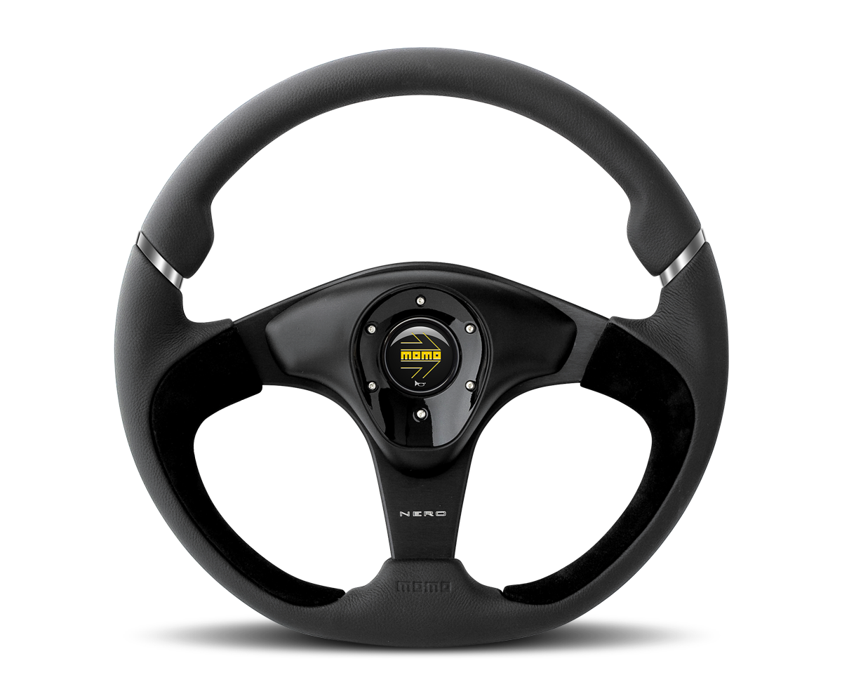 Momo Nero Steering Wheel – Black Forest Industries Momo Nero Steering Wheel – Black Forest Industries